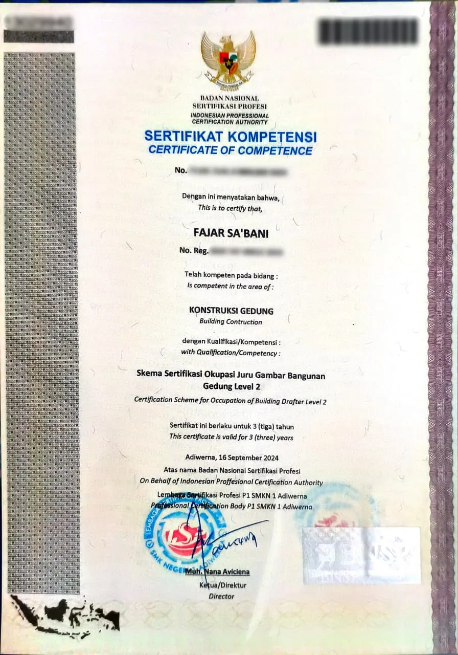 Sertifikasi Kompetensi — Juru Gambar Bangunan — BNSP